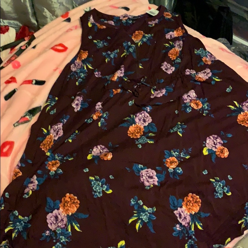 Purple floral dress